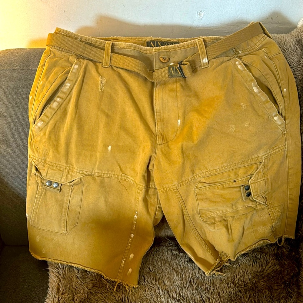 Vintage shorts distress Armani exchange cargo shorts